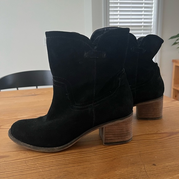FRANCO SARTO black booties with natural heel - Picture 6 of 8